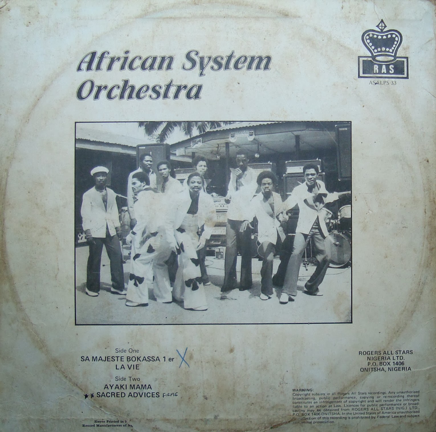 Africa System Orchestra - sa majeste bokassa  African-trasera