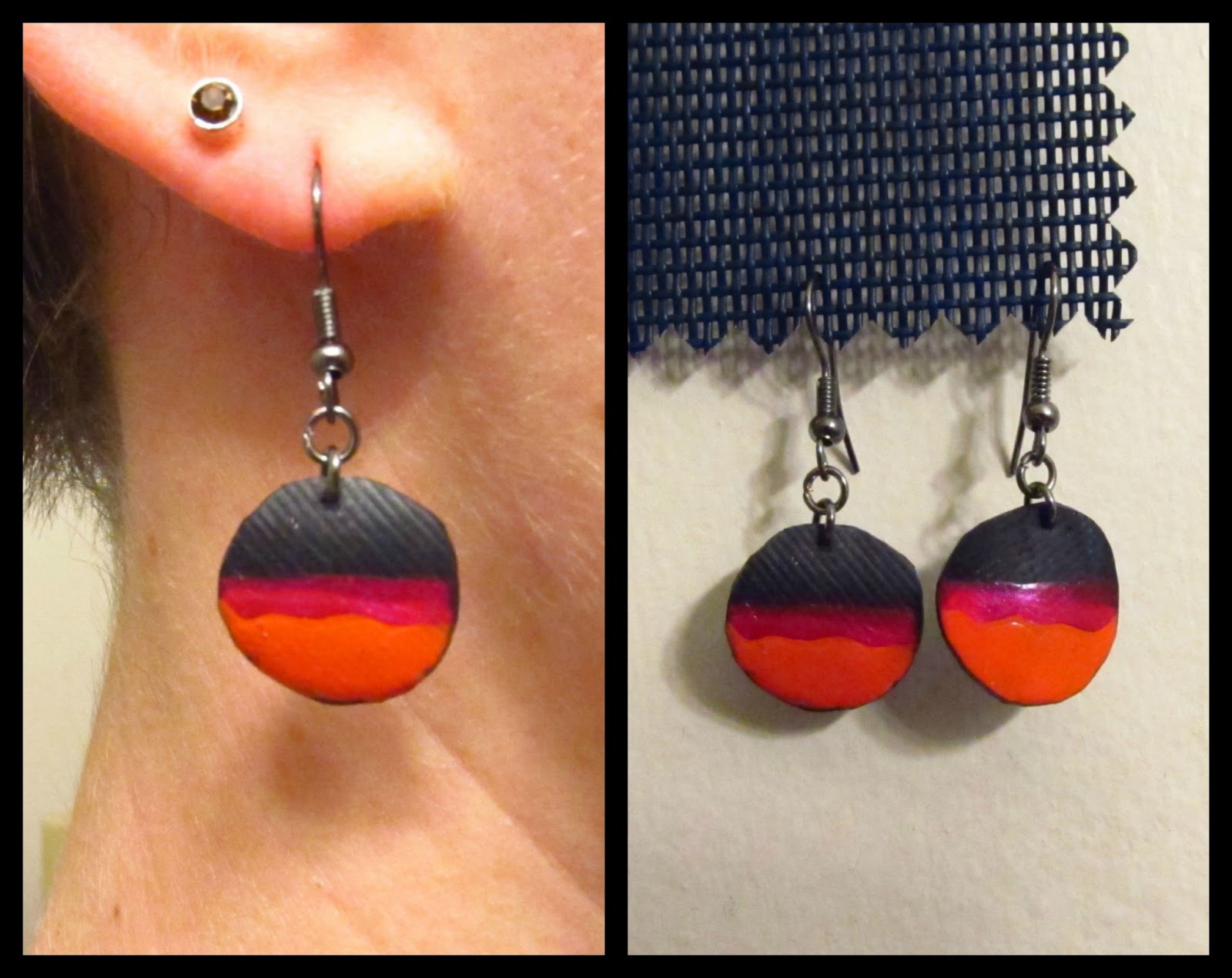 Life is a Painting Bike tube earrings round 6