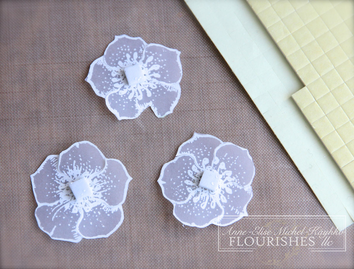 From AnneElise Vellum Flowers Tutorial.