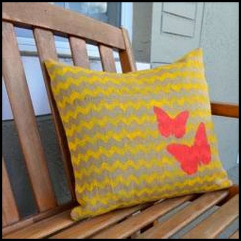 Dollar Store Crafter Painted Spring Pillow Cover