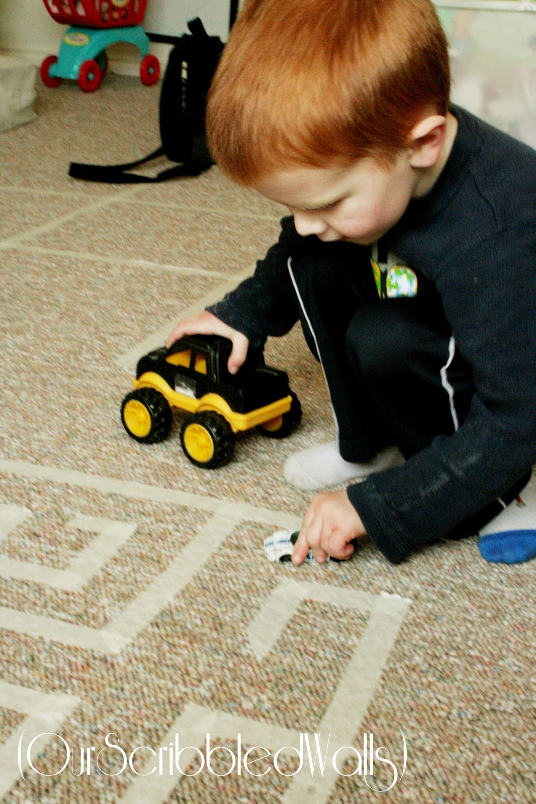 Our Scribbled Walls Masking Tape Maze