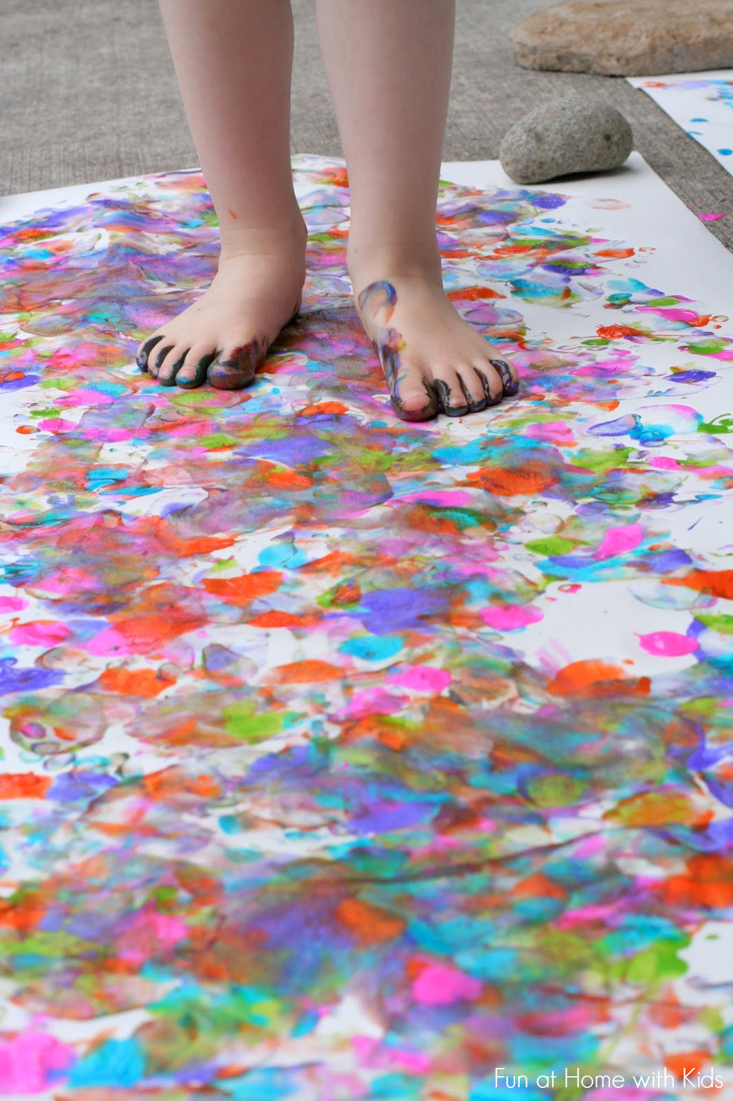 Big Art: Painting with your Feet! from Fun at Home with Kids