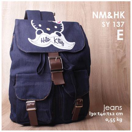 jual online tas ransel jeans gambar hello kitty harga murah warna navy jual online tas ransel jeans gambar hello kitty harga murah warna navy