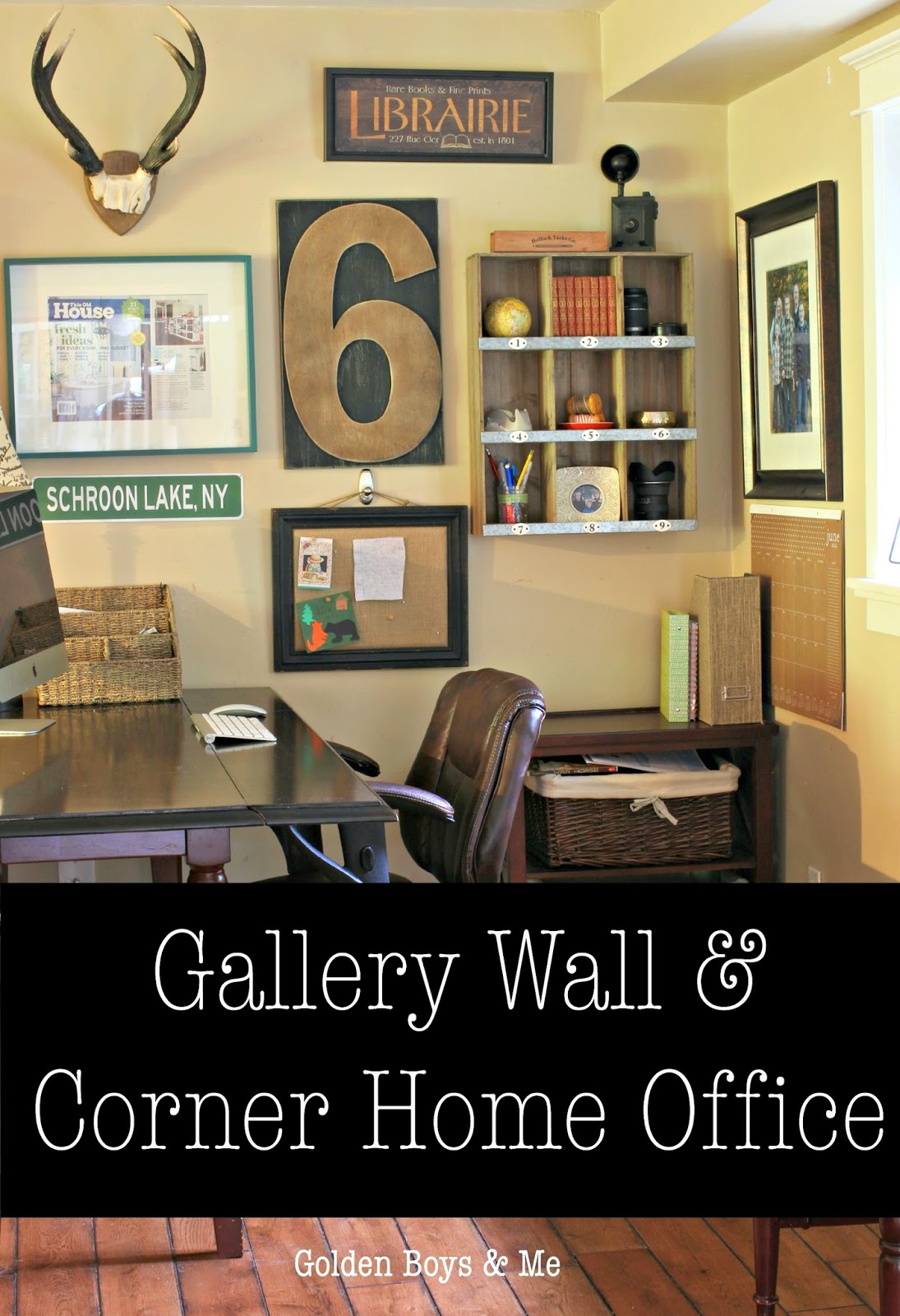 New Gallery Wall & Corner Home Office Golden Boys & Me
