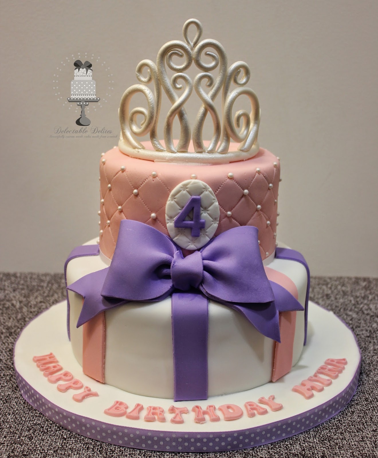 Delectable Delites Princess Tiara Cake for Myra's 4th birthday