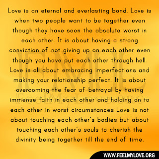 Love is an eternal and everlasting bond