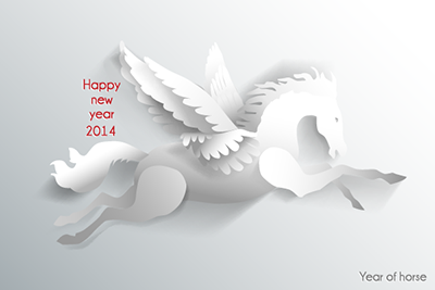 2014 año del caballo diseño papel blanco