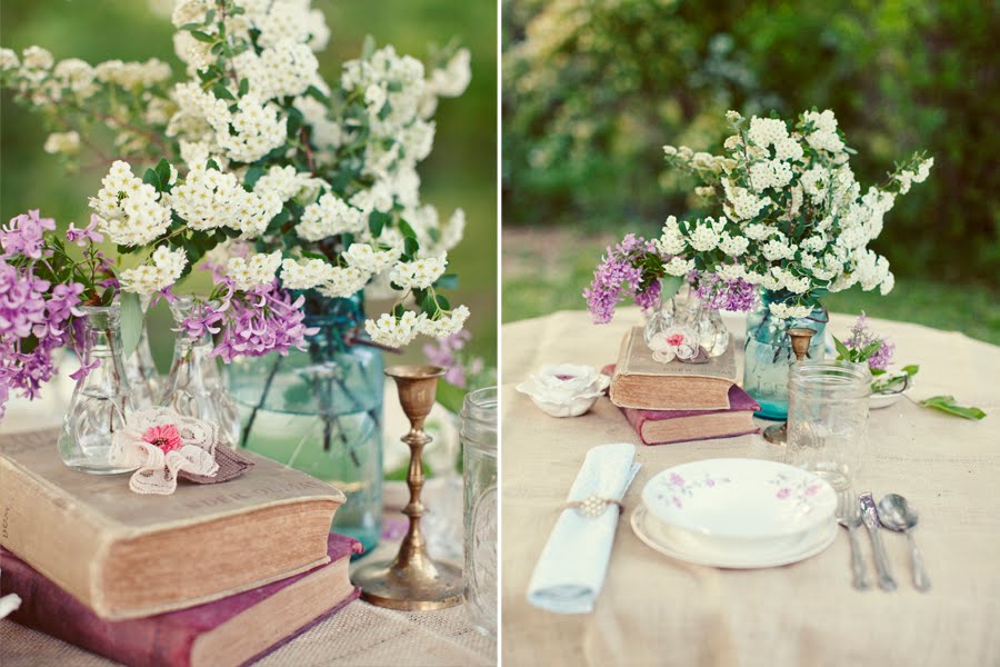  rustic edge would be to incorporate aged books into your centerpiece