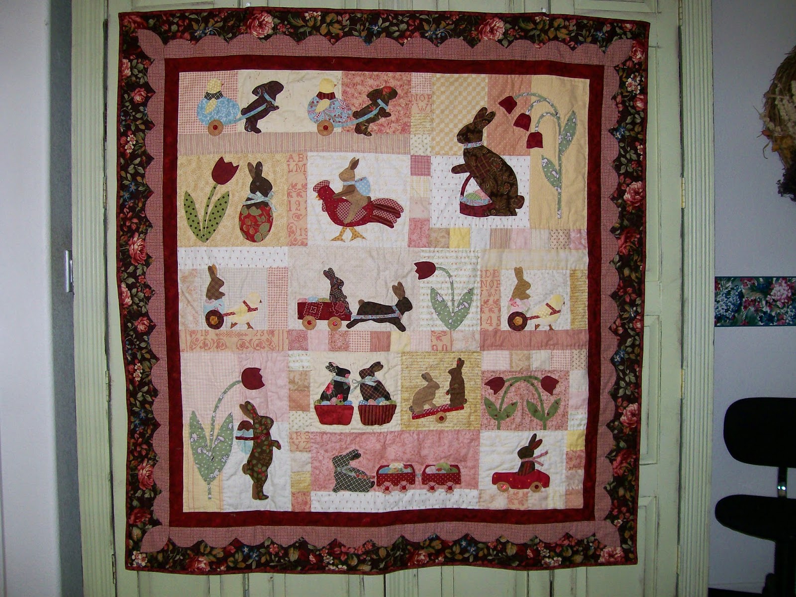 Polka Dot Quilter Rabbits Prefer Chocolate Quilt!