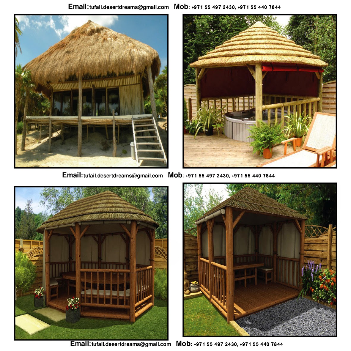 Wooden Roof & Thatched Roof Gazebo Creative Living enjoyment at