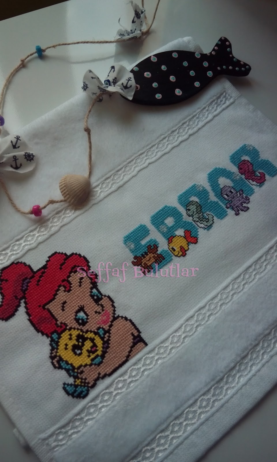 Seffaf Bulutlar Deniz Temalı Havlu (Ebrar Bebek)