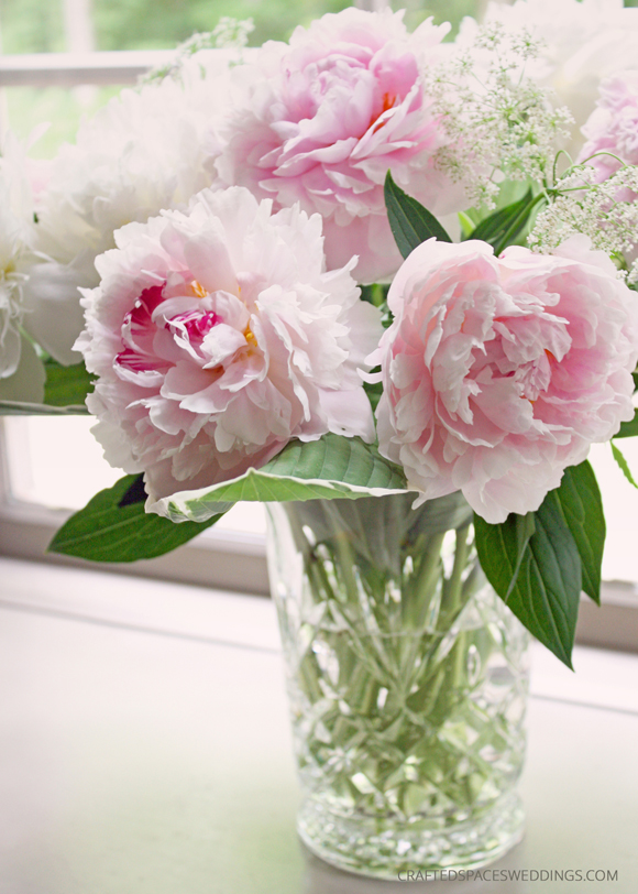 Crafted Spaces Weddings Romantic DIY Peony Wedding Arrangement