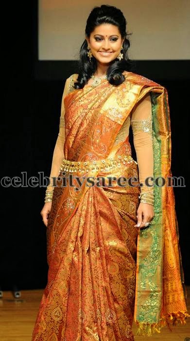 Sneha Full Tissue Uppada Silk Border Sarees Hand Weaved South Indian Pattu Sari 