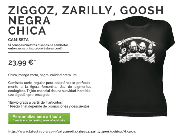 Camiseta Ziggoz, Zarilly, Goosh Chica