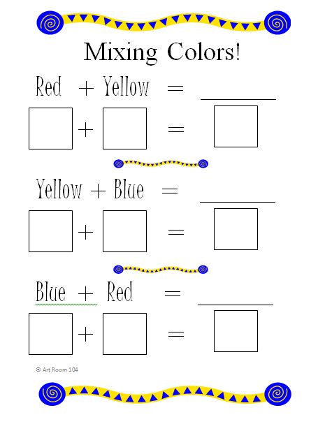 Color Mixing Worksheet