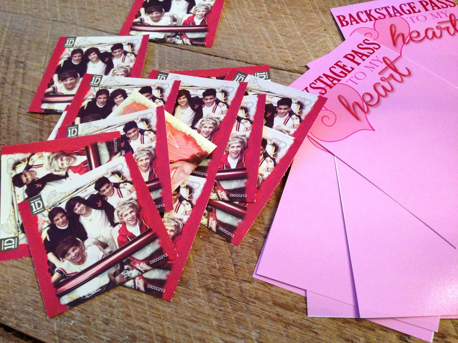 Jedi Craft Girl One Direction Valentines Backstage Pass to my Heart