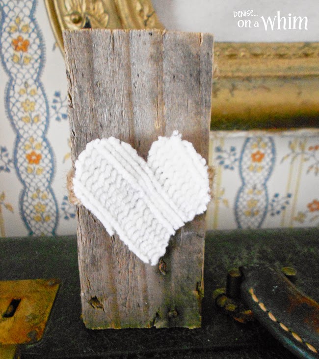 Sweater Heart on Scrap Wood from Denise on a Whim