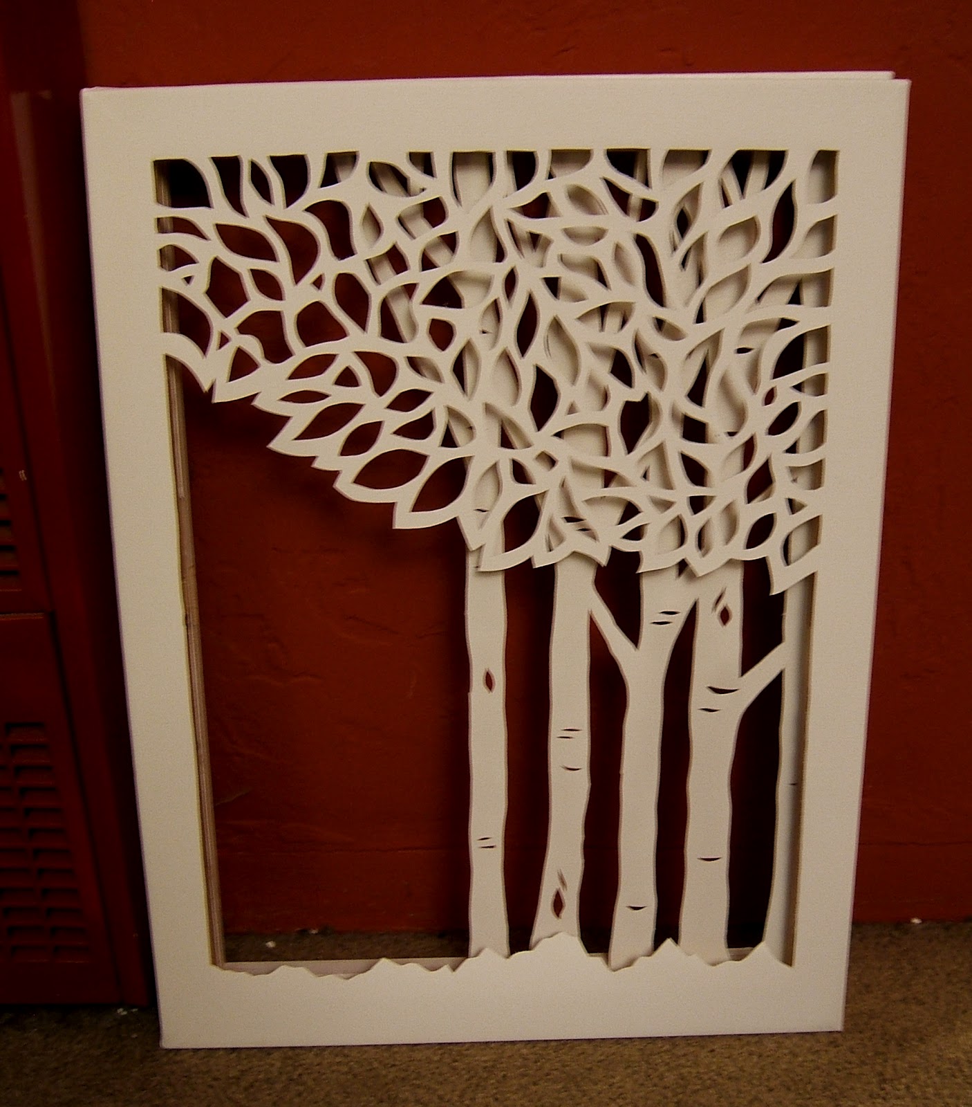 Nine Red Triple Layer Cut Canvas