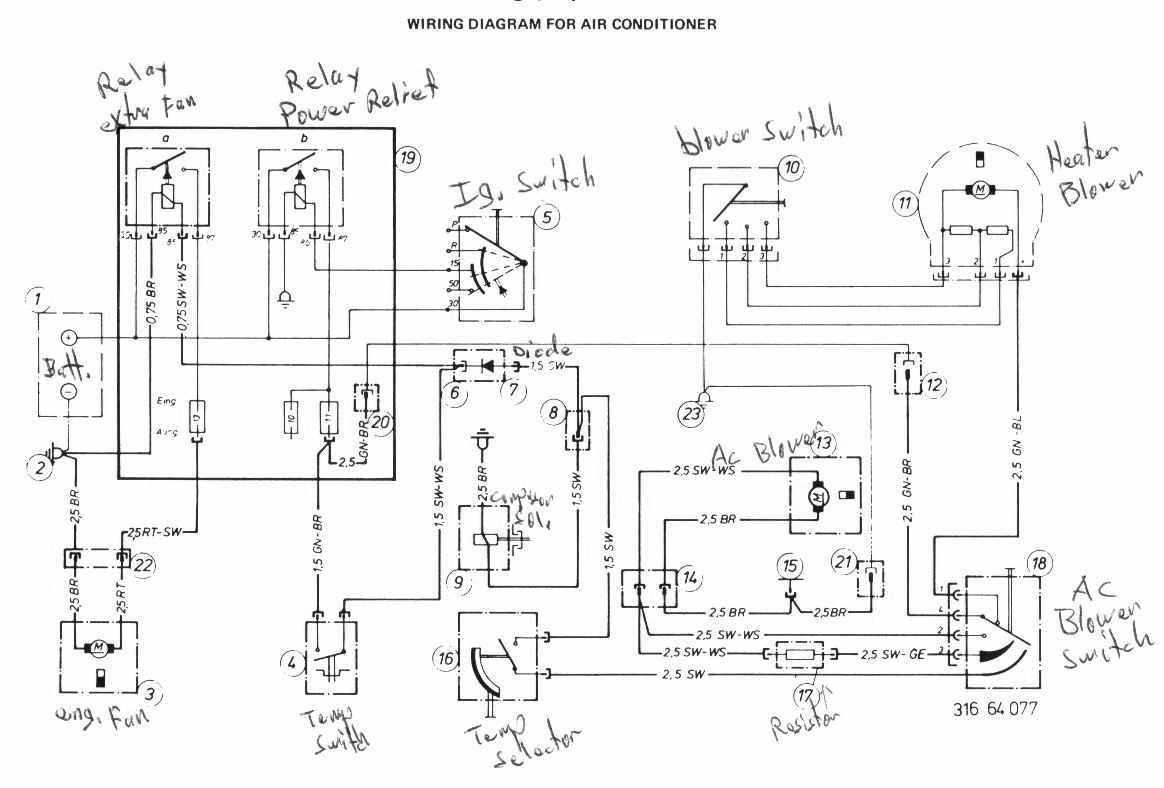 BMW 320i 1977-1979 Air Conditioning Wiring Diagram | All about Wiring