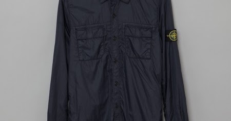 blue nylon stone island overshirt