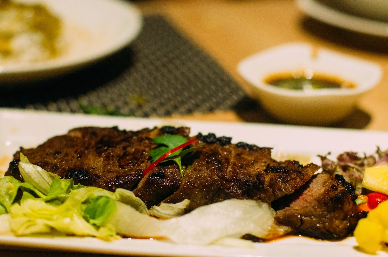 Suer Rong Hai in ParaThai “Crying Tiger” BBQ Beef Steak served with Homemade Sauce