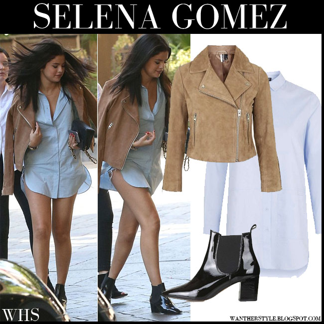 Selena Jaket Light selena gomez in camel biker jacket with light blue shirt Selena Jaket Light selena gomez in camel biker jacket with light blue shirt