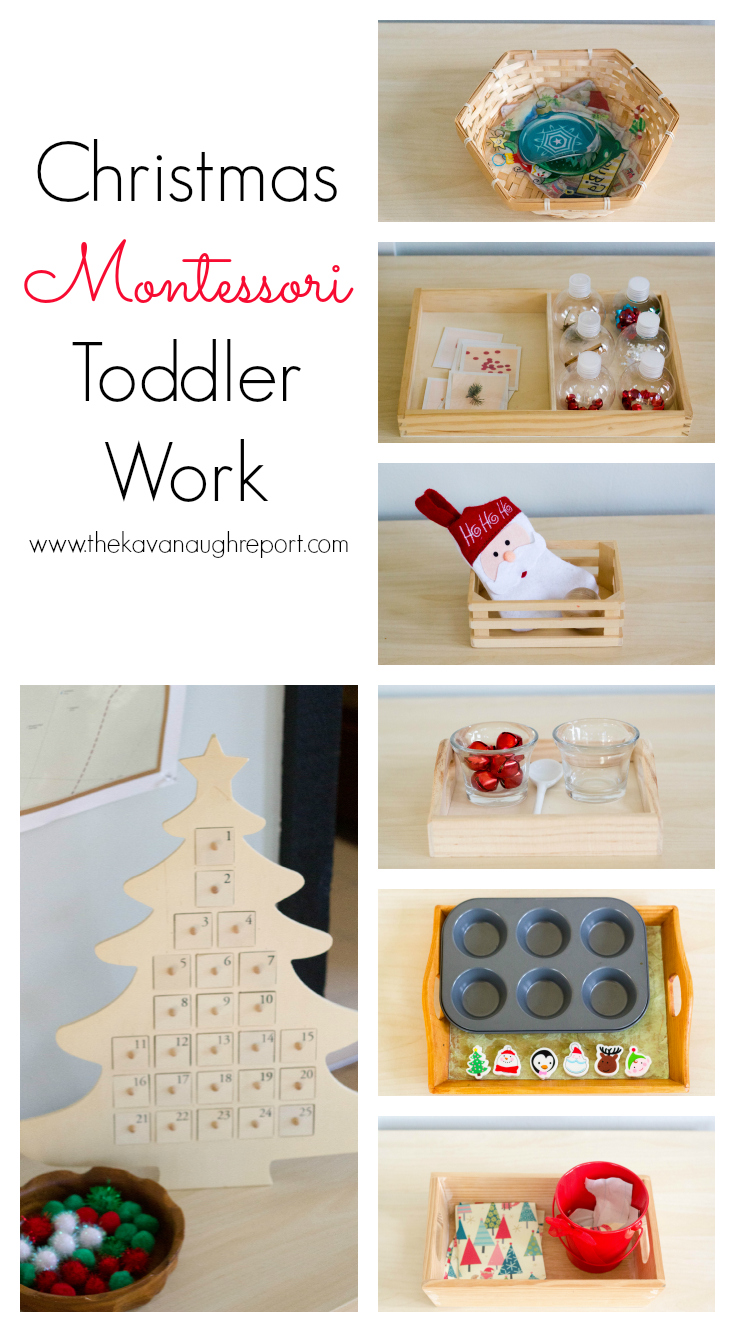 Montessori Christmas Trays for Toddlers