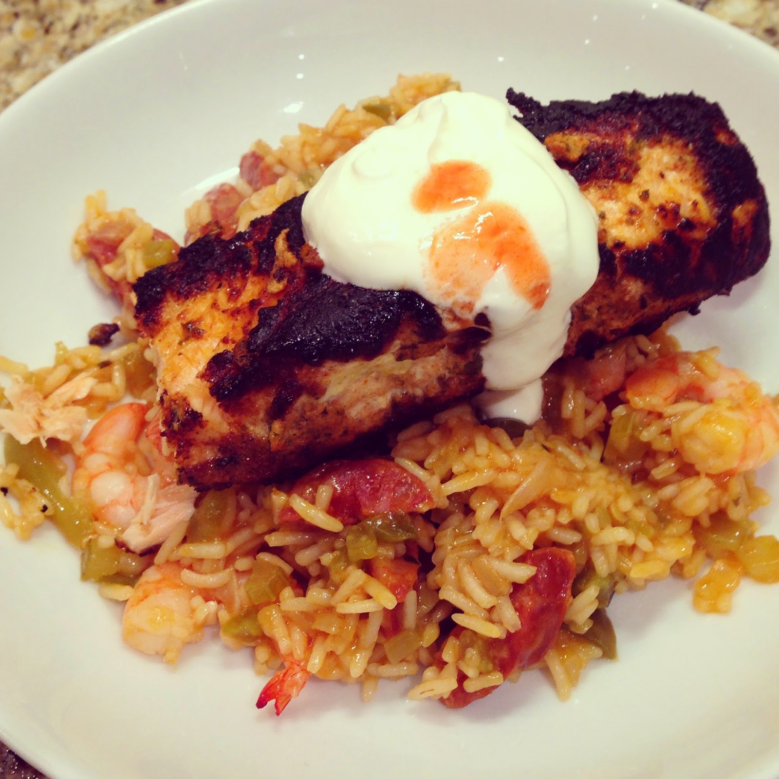 Brilliant Blackened Cajun Salmon Jambalaya