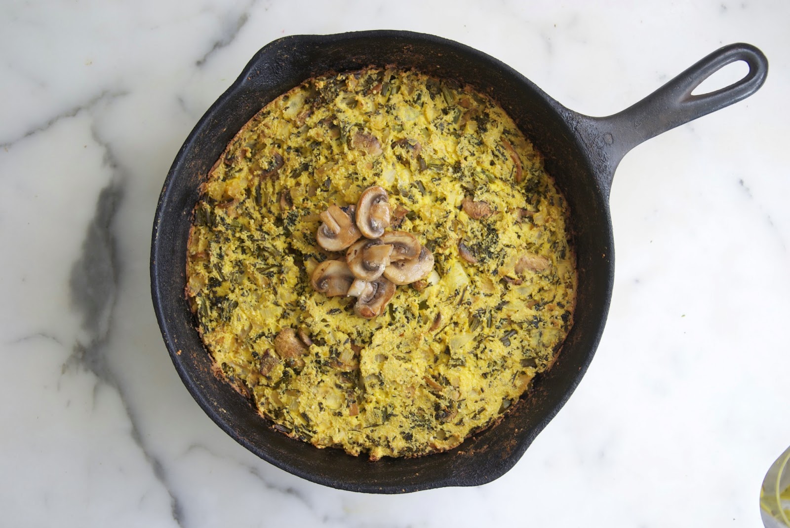 My Recession Kitchen...and garden Broccoli Mushroom Tofu Frittata