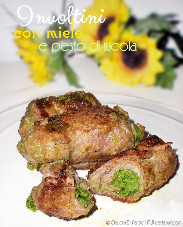 involtini con miele e pesto di rucola
