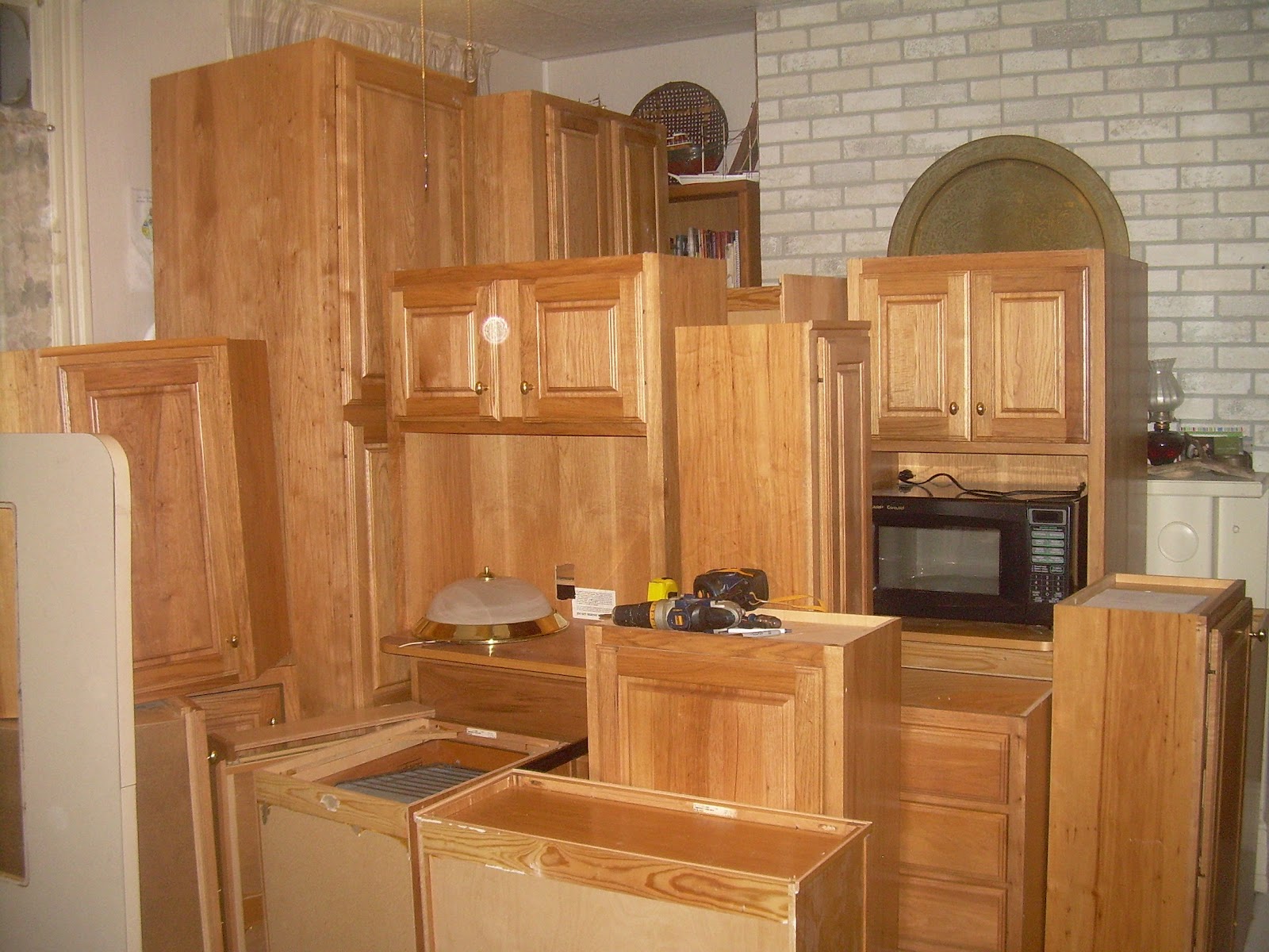 Recycle kitchen cabinets The cabinets, after transporting them from their old home in VA to