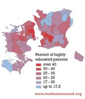 Antallet af højtuddannede i Øresundsregionen