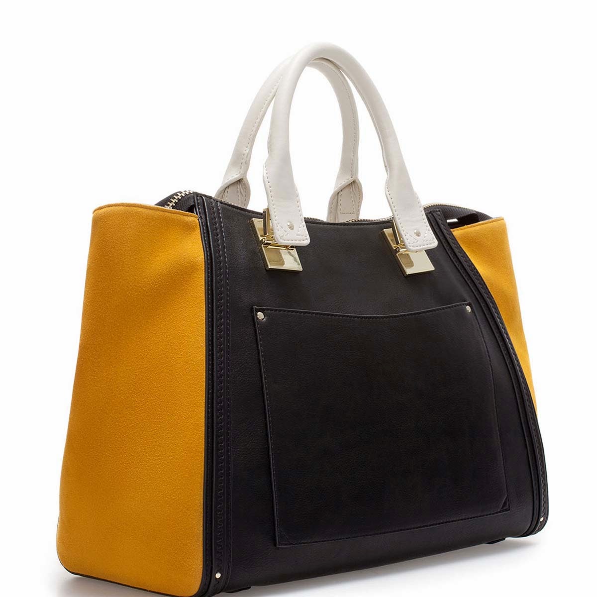 ZARA NEW COLLECTION 2013. YELLOW MUSTARD BOWLING SUEDE LEATHER BAG
