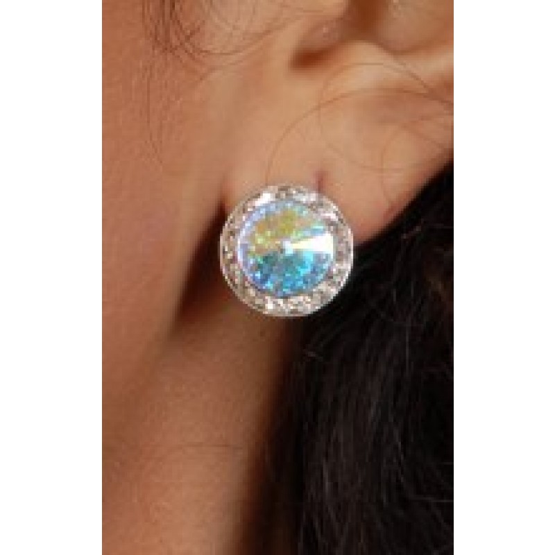 Viktor Viktoria S Vision Sparkle In The Small Aurora Borealis Viktor Viktoria S Vision Sparkle In The Small Aurora Borealis Rhinestone Earrings