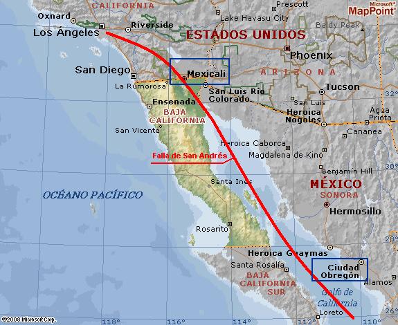 SEGUIMIENTO SÍSMICO DE LA FALLA DE SAN ANDRÉS . Falla+de+San+Andres_mapa