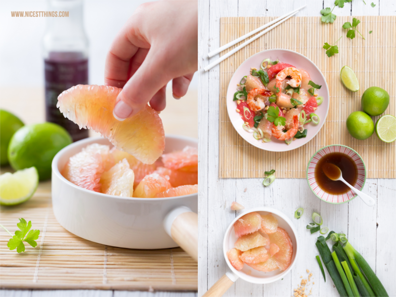 Rezept für asiatischen Pomelo Salat mit Garnelen
