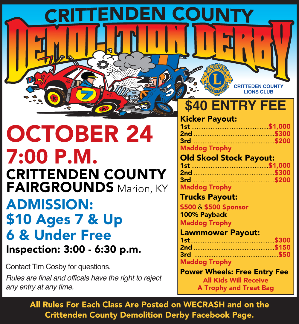 the press online demolition derby in marion oct 24 demolition derby flyer