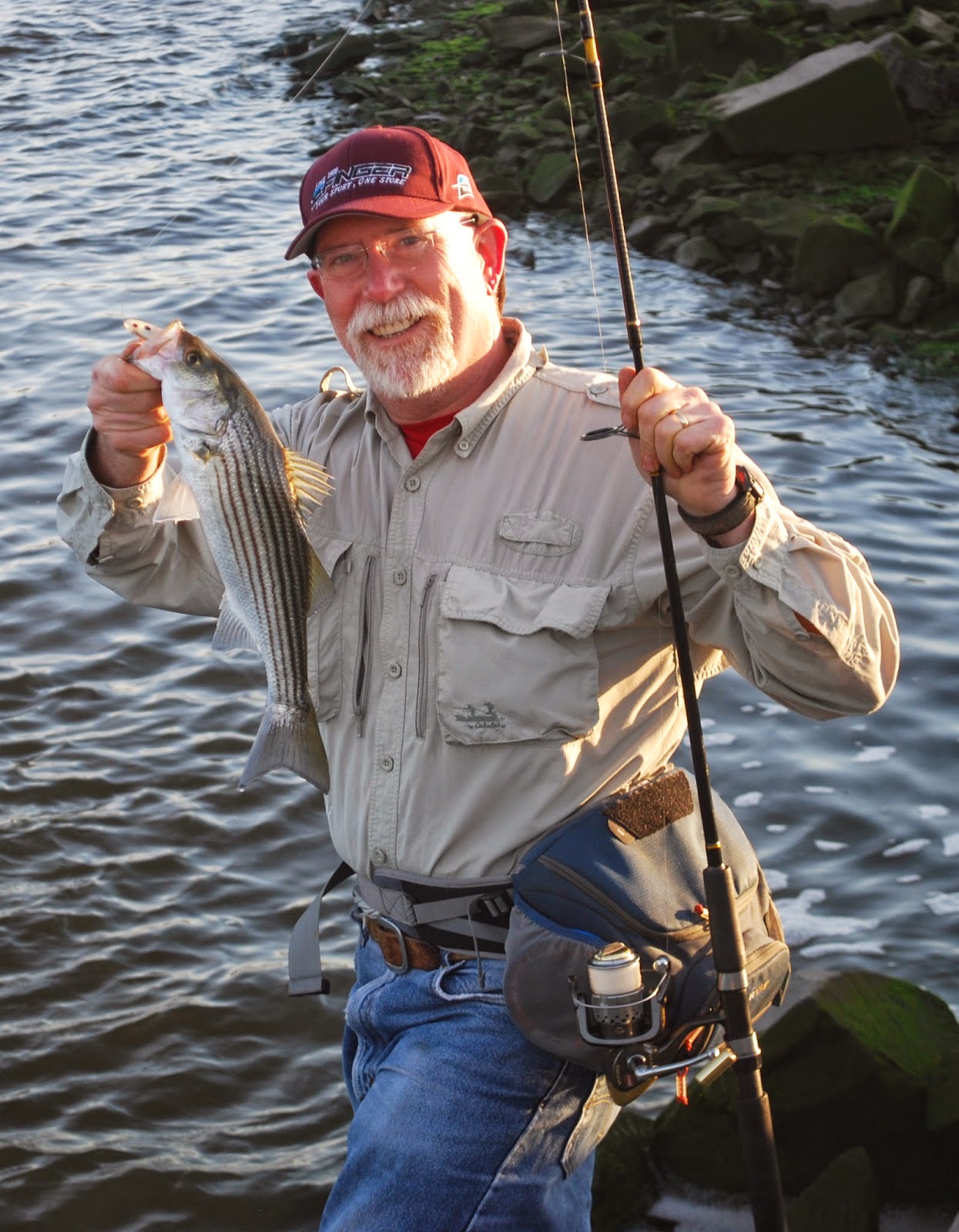 Litton's Fishing Lines Striped Bass at Dekorte Park, New Jersey