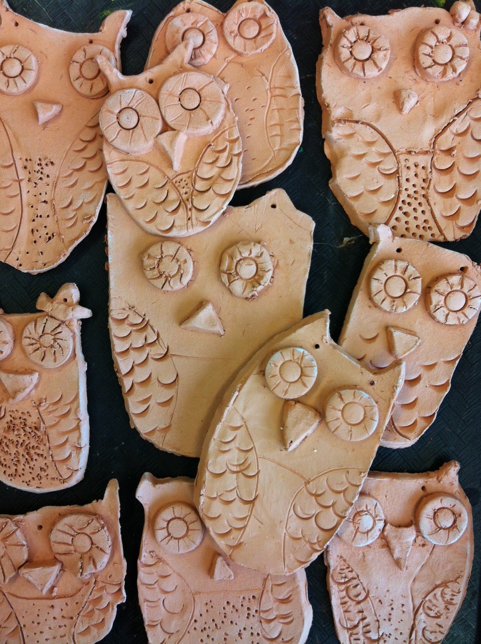 Art Room with a View: Clay Owls...in process
