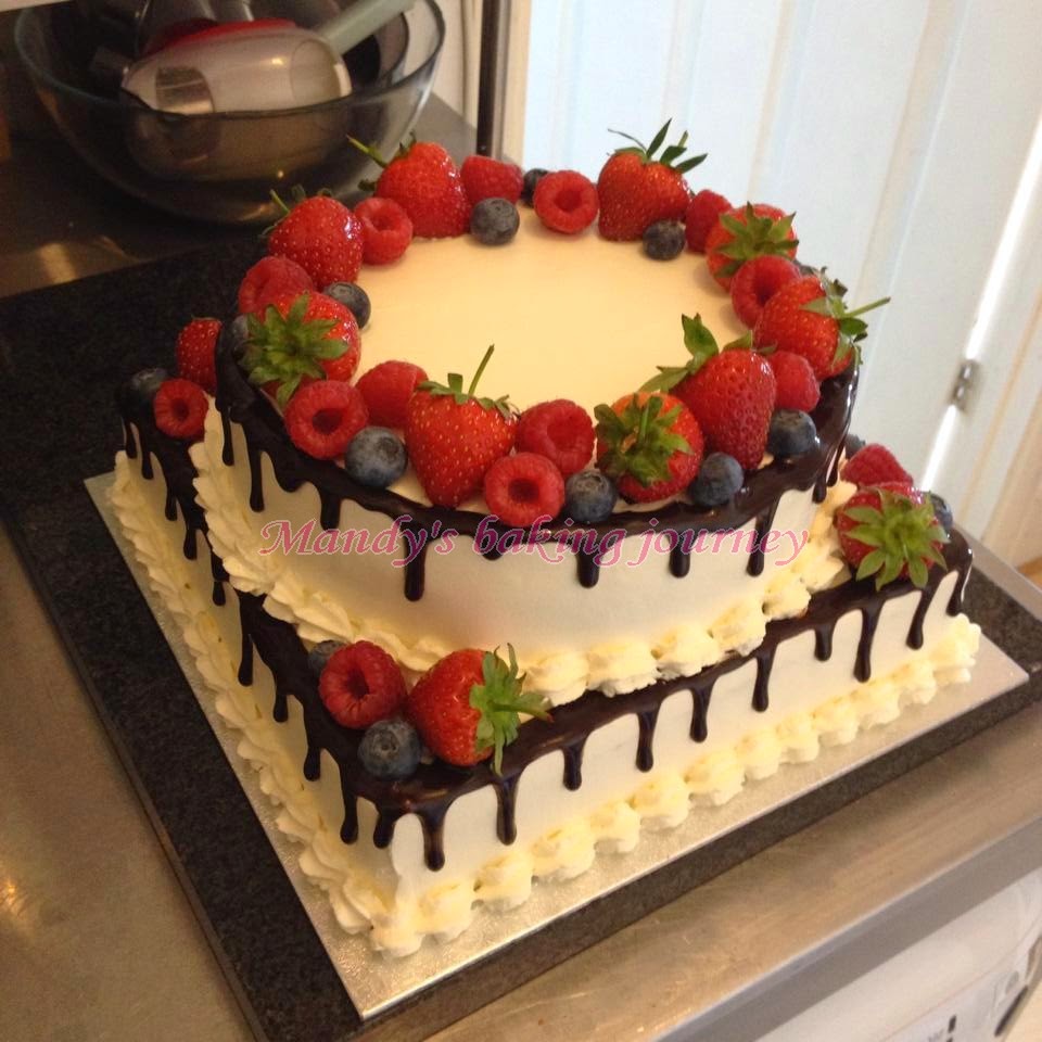 Mandy's baking journey Two tiered Forest fruit cake