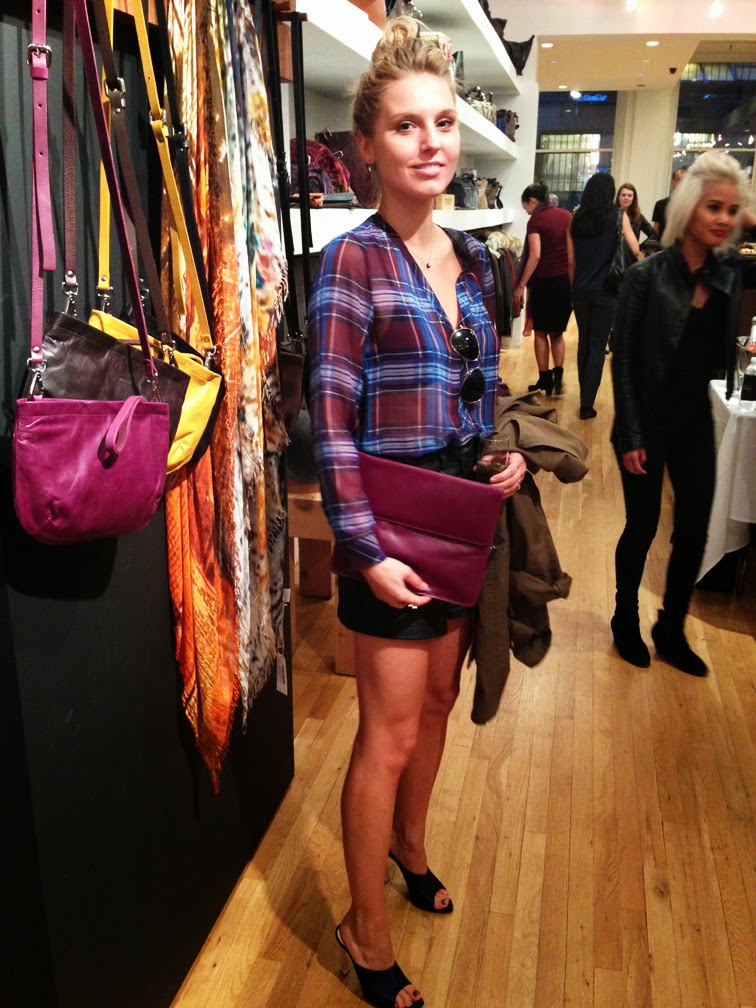 M0851 Fall 2013 collection launch event soho store burgundy leather goods clutch
