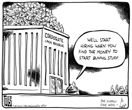 Tom Toles | Corporate cash reserves and lack of consumer demand