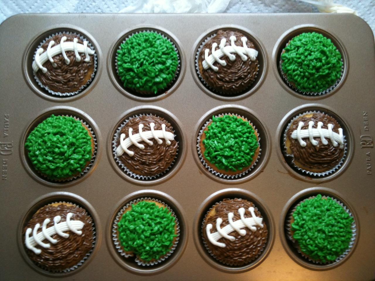 football cupcakes