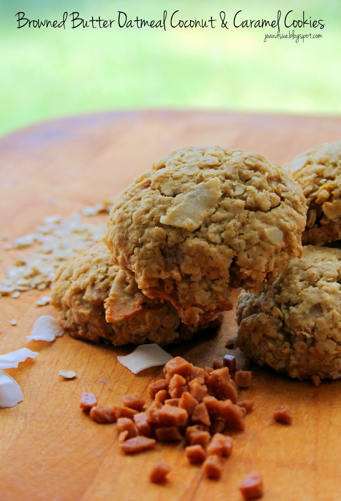 Jo and Sue Browned Butter Oatmeal Coconut and Caramel Cookies