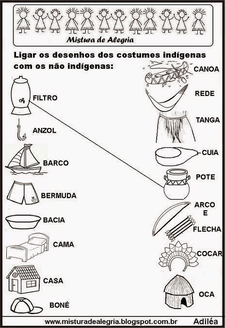 ATIVIDADES SOBRE O ÍNDIO E ALIMENTAÇÃO, COSTUMES INDÍGENAS, IMPRIMIR