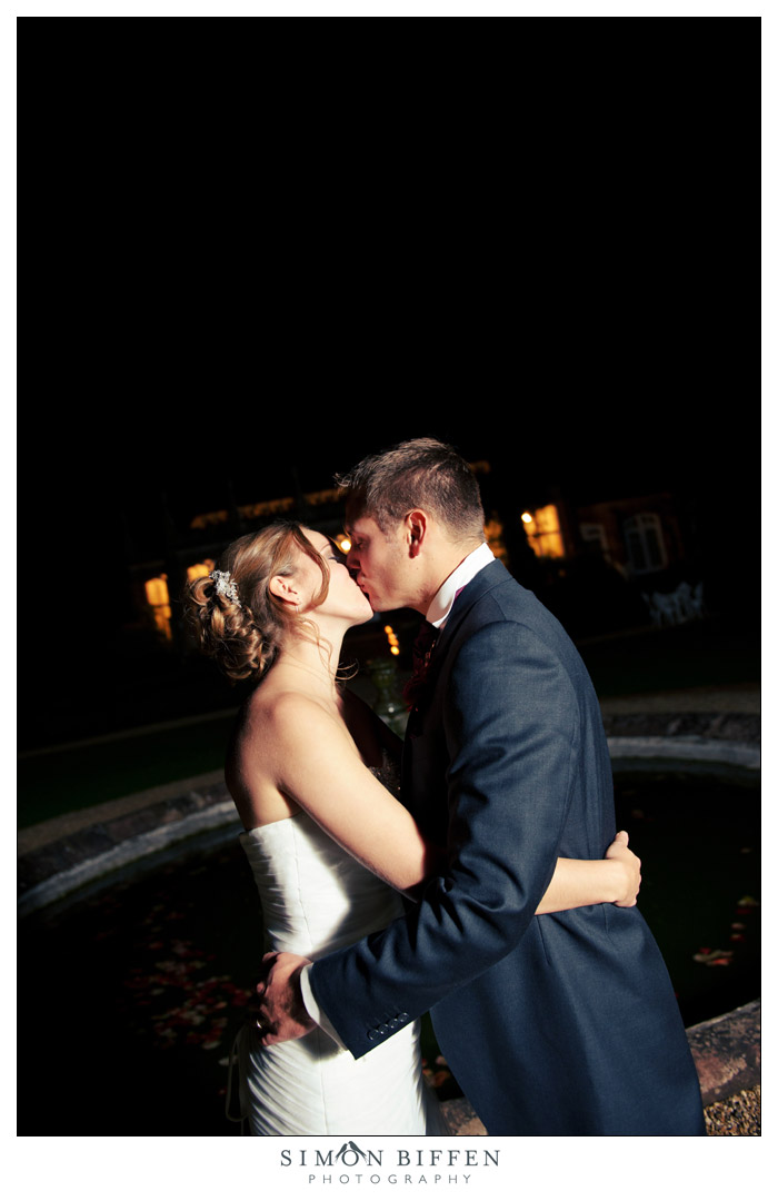 Bride and Groom off camera flash St Audries Park Wedding Simon Biffen Photography