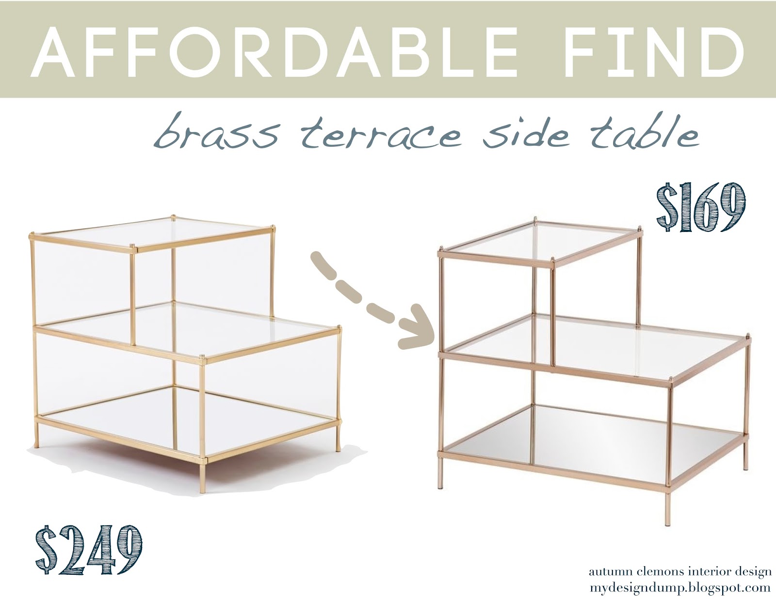 Design Dump Affordable Find Brass Terrace Side Table