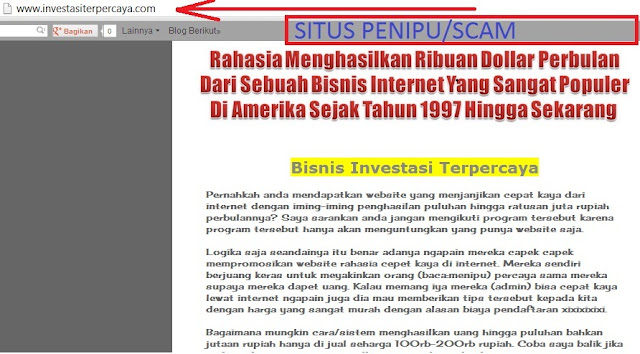 Investasiterpercaya.com Adalah PENIPU Alias SCAM Investasiterpercaya.com Adalah PENIPU Alias SCAM