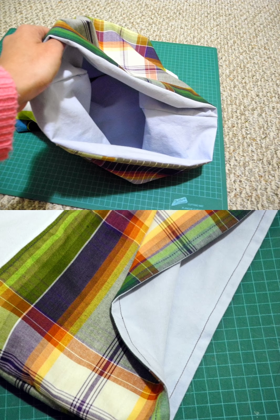 Lin Making Things Tea towel jumbo tote bag 100 repurposed materials!