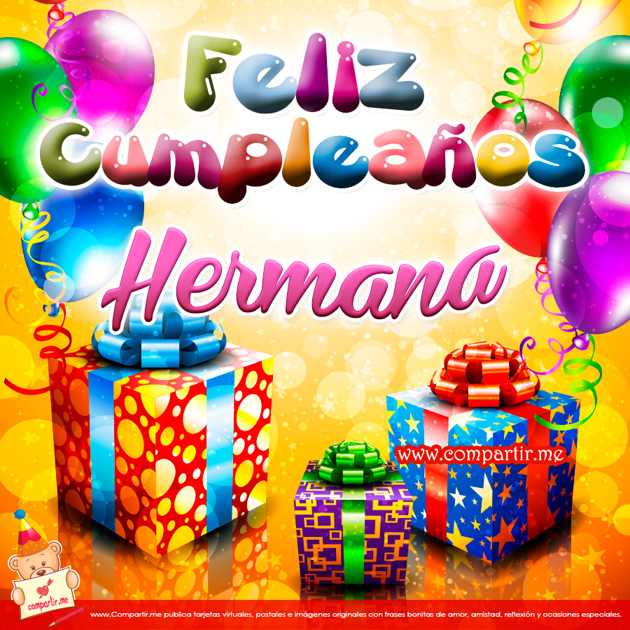 Bonita tarjeta de cumpleaños para mi hermana | Compartir.me